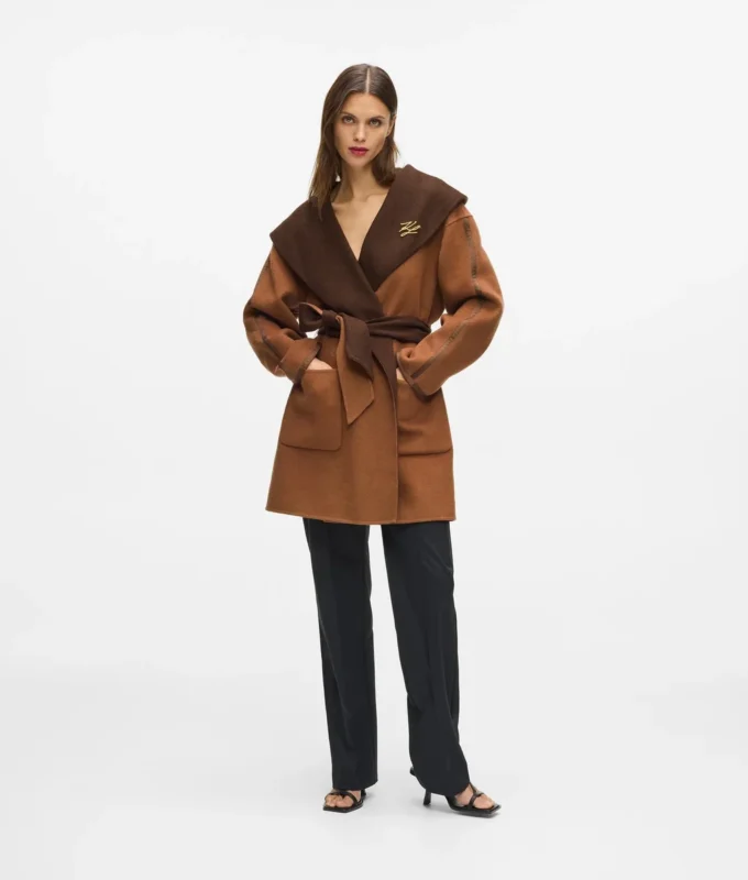 Abrigo reversible de mezcla de lana