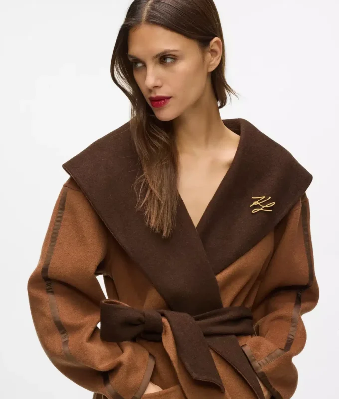 Abrigo reversible de mezcla de lana