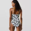 Bañador con estampado de abanicos