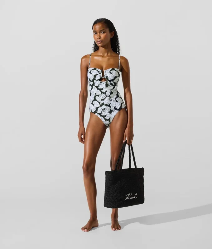 Bañador con estampado de abanicos