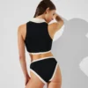BAÑADOR DE CINTURA ALTA MONOCROMÁTICO