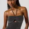 Bañador metálico con cuello halter