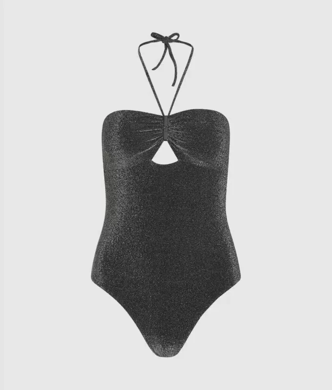 Bañador metálico con cuello halter