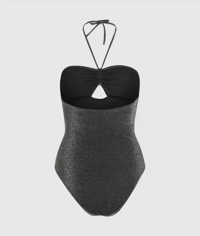Bañador metálico con cuello halter