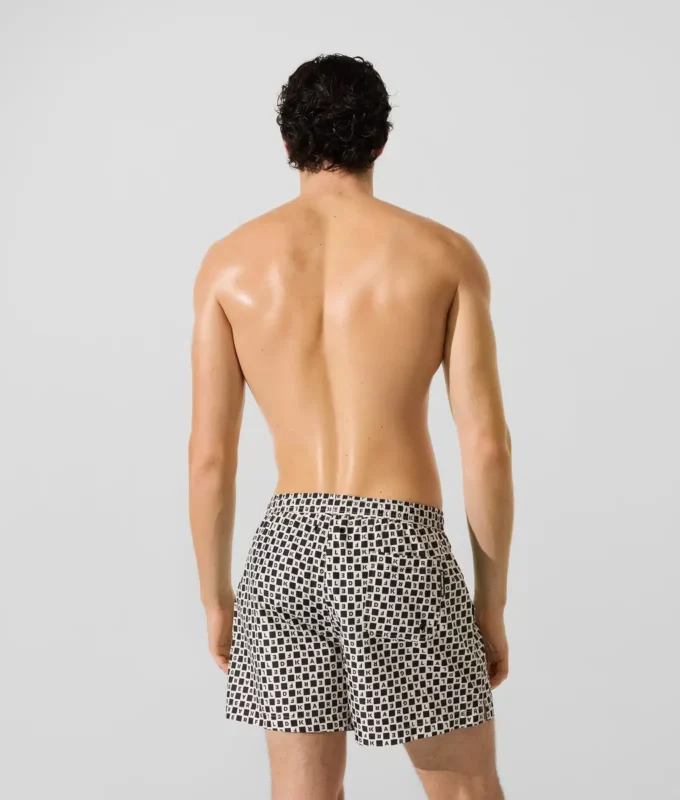 Bañador tipo boardshort con estampado de cuadros