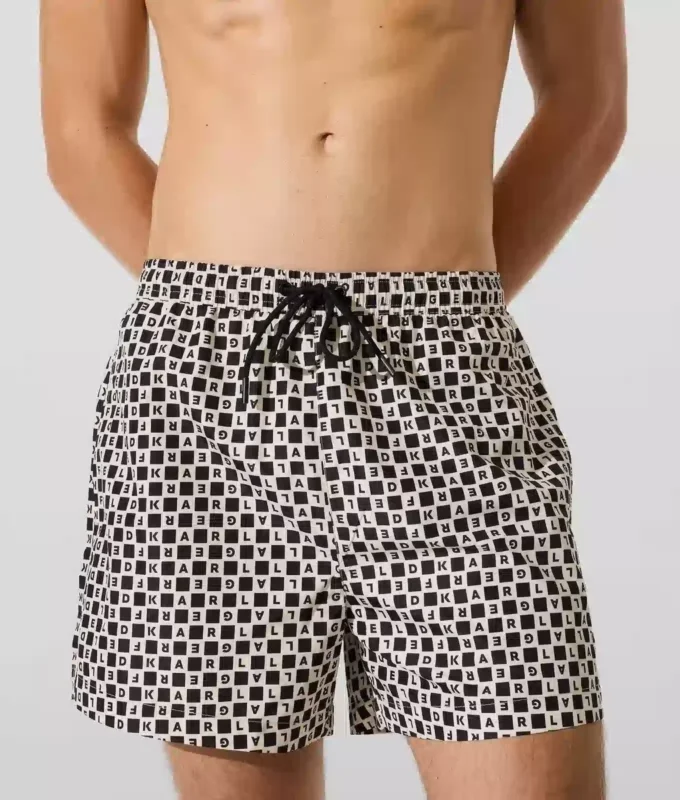 Bañador tipo boardshort con estampado de cuadros