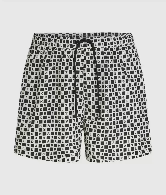 Bañador tipo boardshort con estampado de cuadros