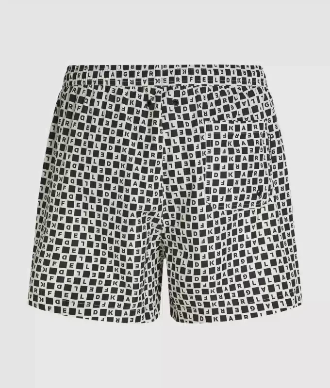 Bañador tipo boardshort con estampado de cuadros