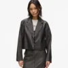 Blazer de piel sintética desgastada
