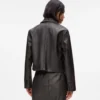Blazer de piel sintética desgastada