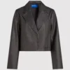 Blazer de piel sintética desgastada