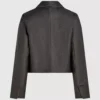 Blazer de piel sintética desgastada
