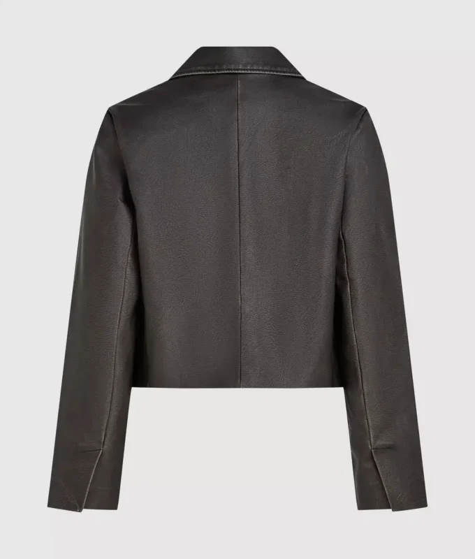 Blazer de piel sintética desgastada