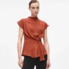 BLUSA DE MANGA CORTA CON NUDO