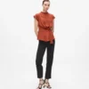 BLUSA DE MANGA CORTA CON NUDO
