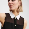 BLUSA SIN MANGAS CON CUELLO DE POPELÍN
