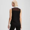 BLUSA SIN MANGAS CON CUELLO DE POPELÍN