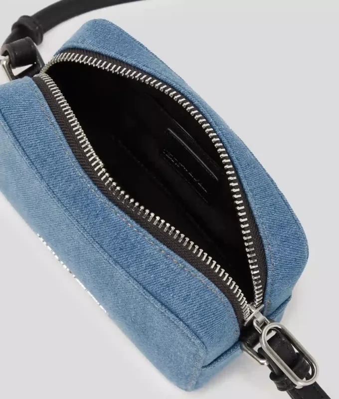 BOLSA PARA CÁMARA DE DENIM CON LOGOTIPO METÁLICO
