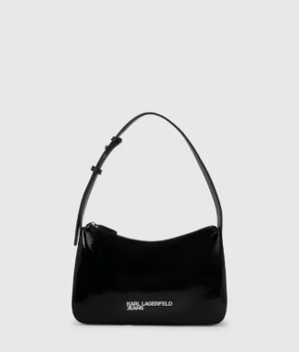 Bolso bandolera brillante con logotipo
