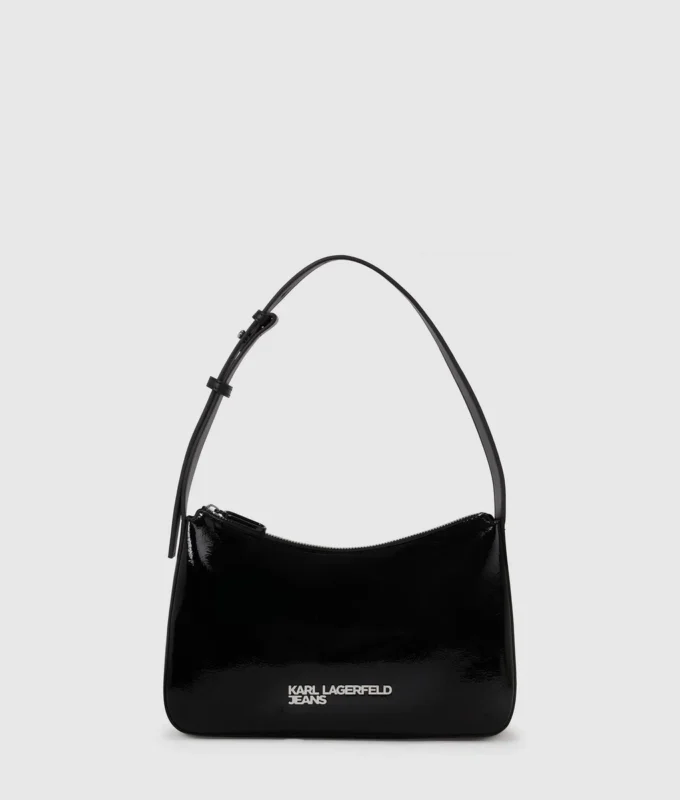 Bolso bandolera brillante con logotipo