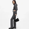 Bolso bandolera brillante con logotipo