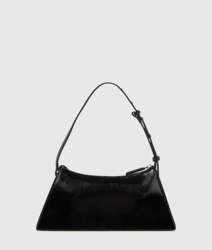 Bolso bandolera con logotipo geométrico brillante