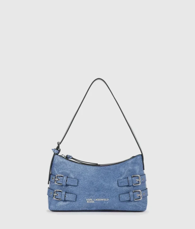 Bolso bandolera de denim con hebillas