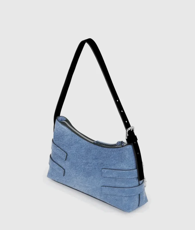 Bolso bandolera de denim con hebillas