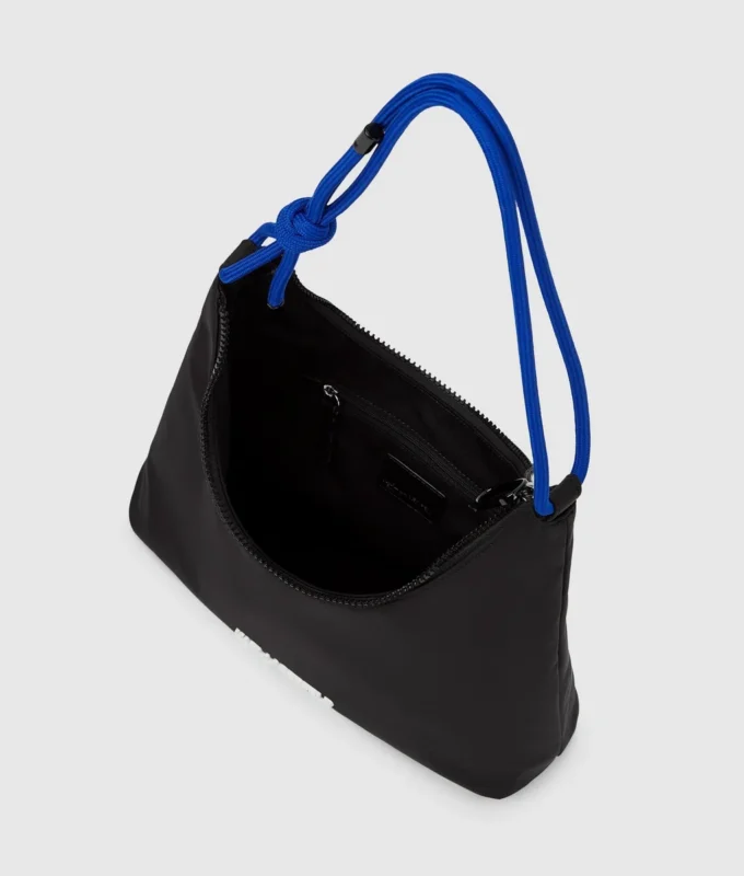 Bolso bandolera de nailon con cordón