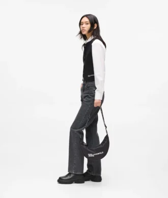 Bolso bandolera de nylon con logotipo