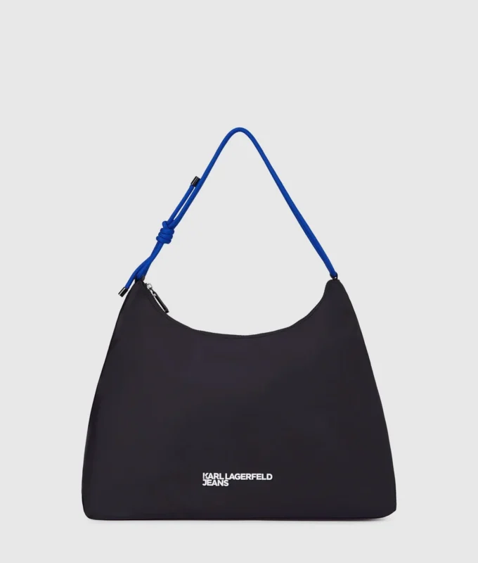 Bolso bandolera grande de nailon con cordón