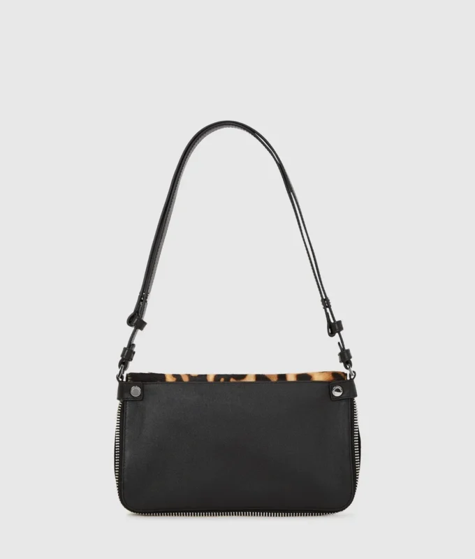 Bolso bandolera K/Hardware con estampado de leopardo