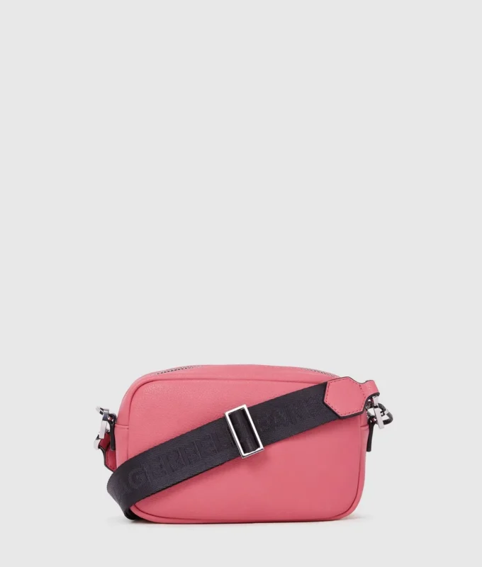 Bolso bandolera para cámara con logotipo en forma de caja