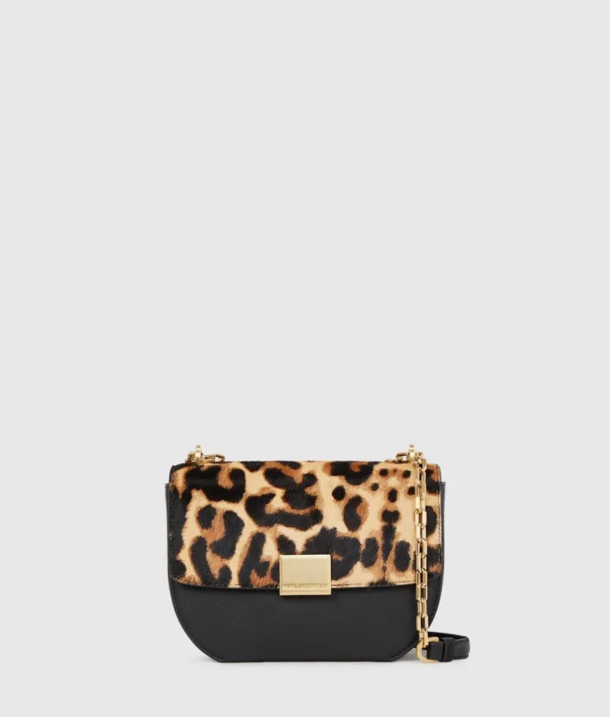 Bolso bandolera pequeño K/Forever con estampado de leopardo
