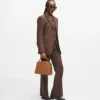 Bolso con asa superior de ante K/Signature