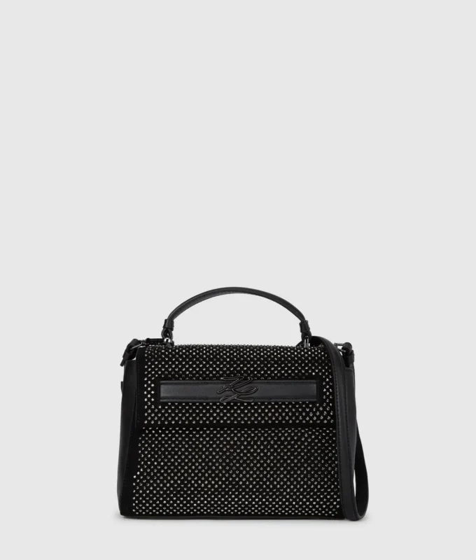 Bolso con asa superior y pedrería K/Autograph