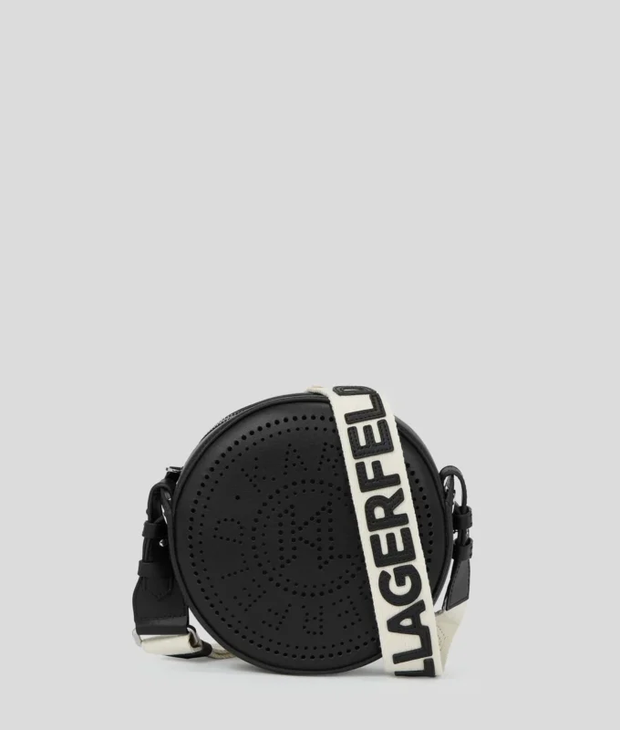 BOLSO CRUZADO REDONDO CON LOGOTIPO K/CIRCLE EN RELIEVE