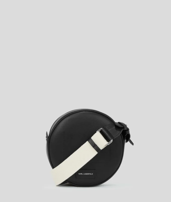 BOLSO CRUZADO REDONDO CON LOGOTIPO K/CIRCLE EN RELIEVE