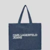 BOLSO DE COMPRAS DENIM CON LOGOTIPO