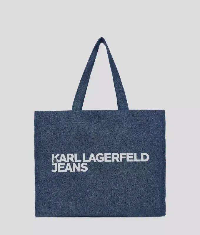 BOLSO DE COMPRAS DENIM CON LOGOTIPO