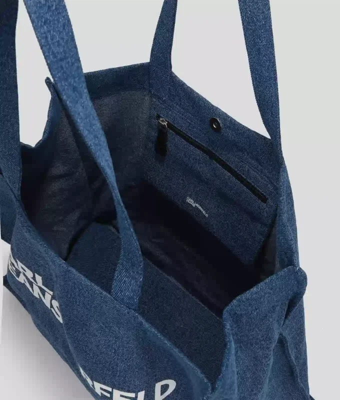 BOLSO DE COMPRAS DENIM CON LOGOTIPO