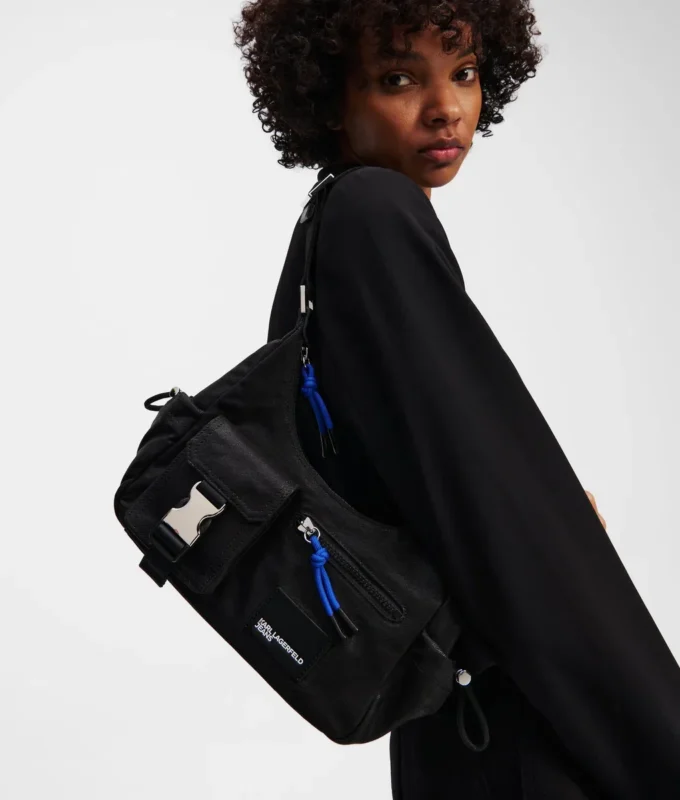 BOLSO DE HOMBRO UTILITARIO DE DENIM RECUBIERTO