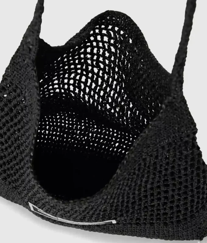 BOLSO DE PLAYA DE CROCHET CON LOGOTIPO