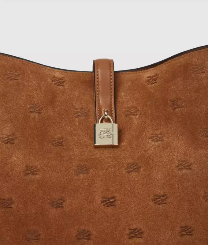 Bolso hobo de ante con candado K/Autograph