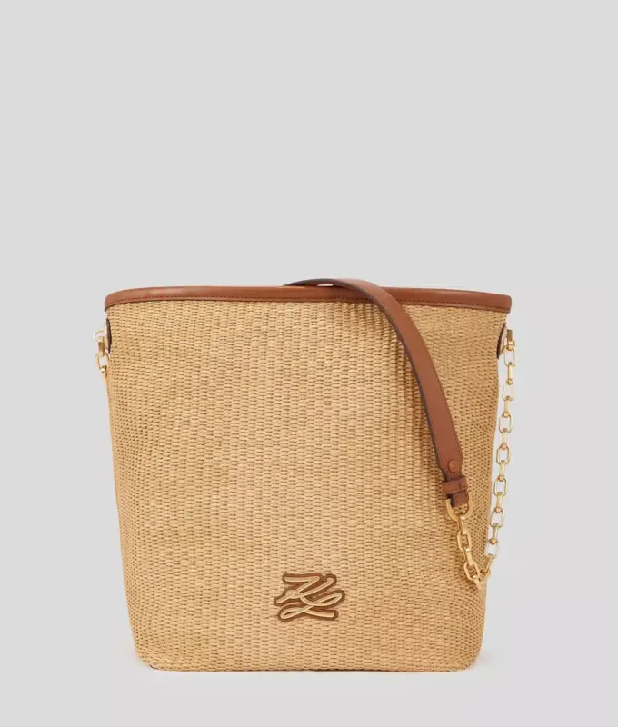 Bolso mediano tipo cubo tejido K/Autograph