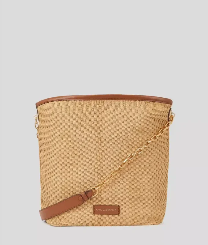 Bolso mediano tipo cubo tejido K/Autograph