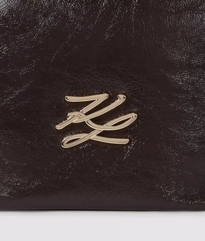 Bolso pequeño tipo cubo brillante K/Autograph