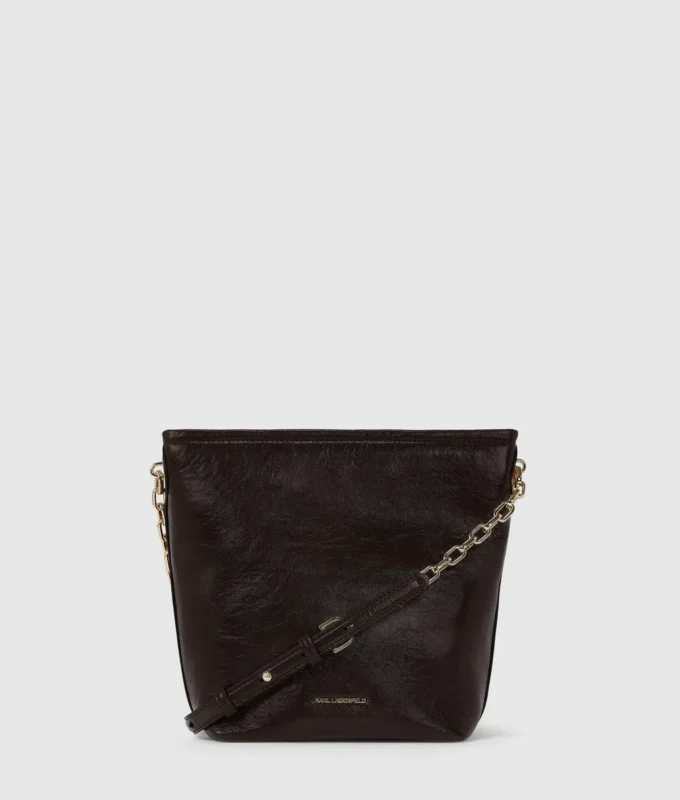 Bolso pequeño tipo cubo brillante K/Autograph