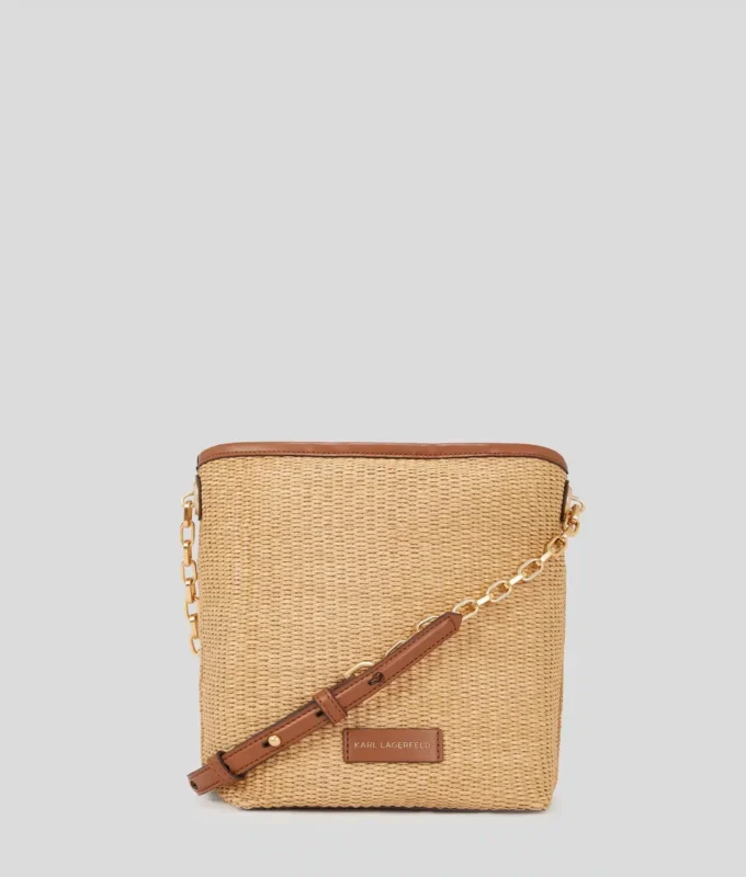 Bolso pequeño tipo cubo tejido K/Autograph