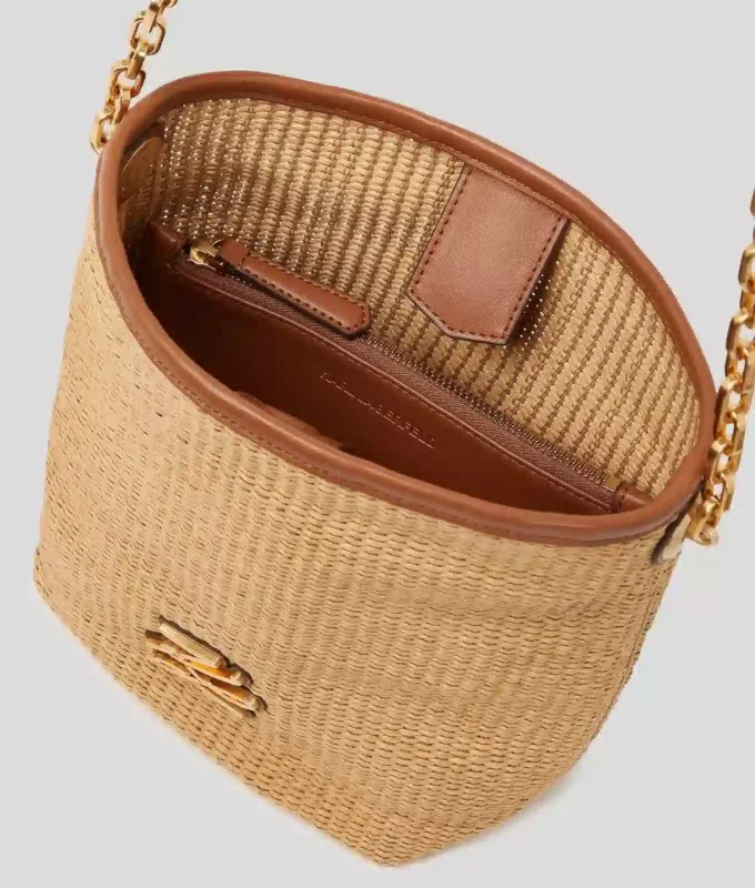 Bolso pequeño tipo cubo tejido K/Autograph